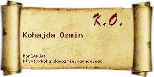 Kohajda Ozmin névjegykártya
